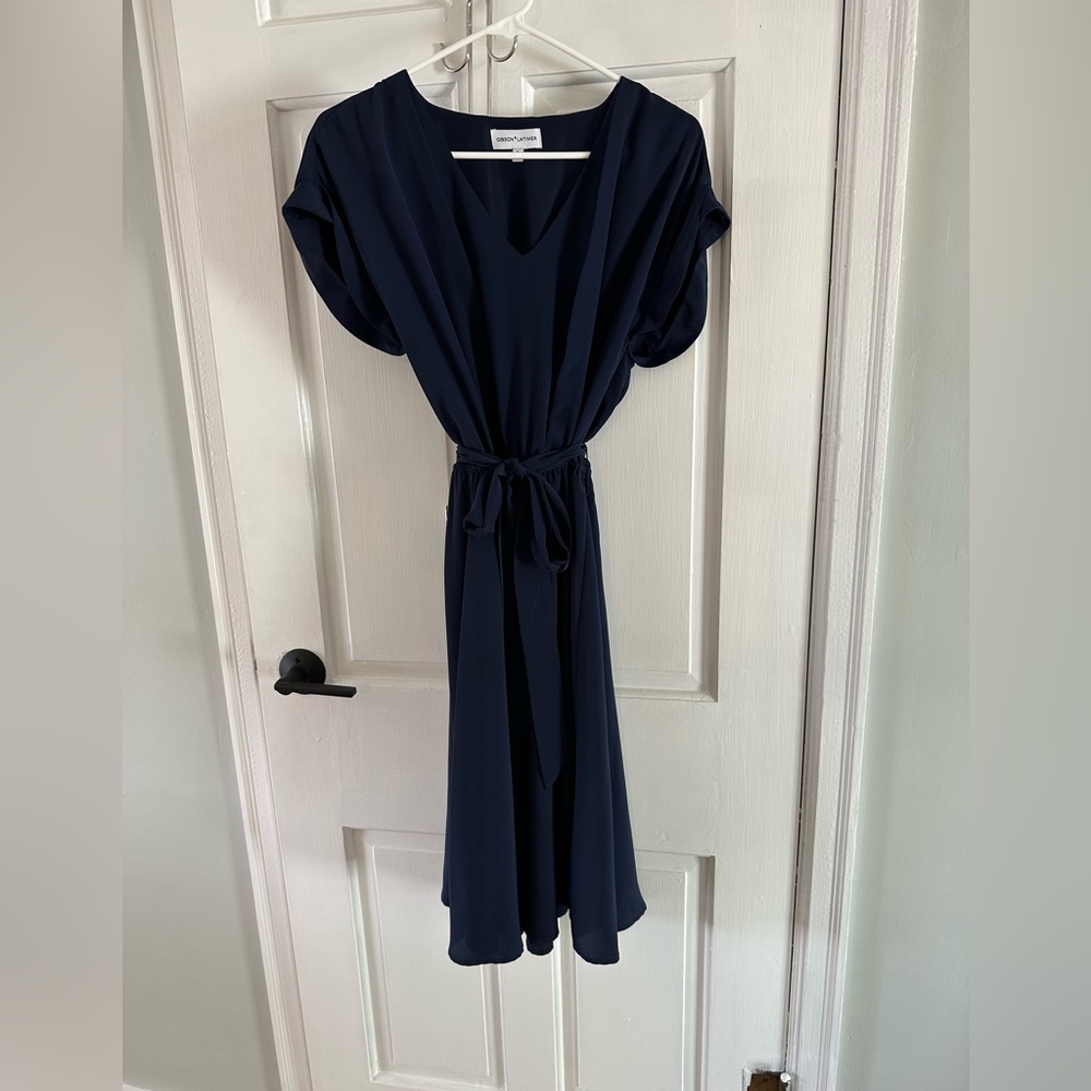 Gibson Latimer Navy Blue cap sleeve dress